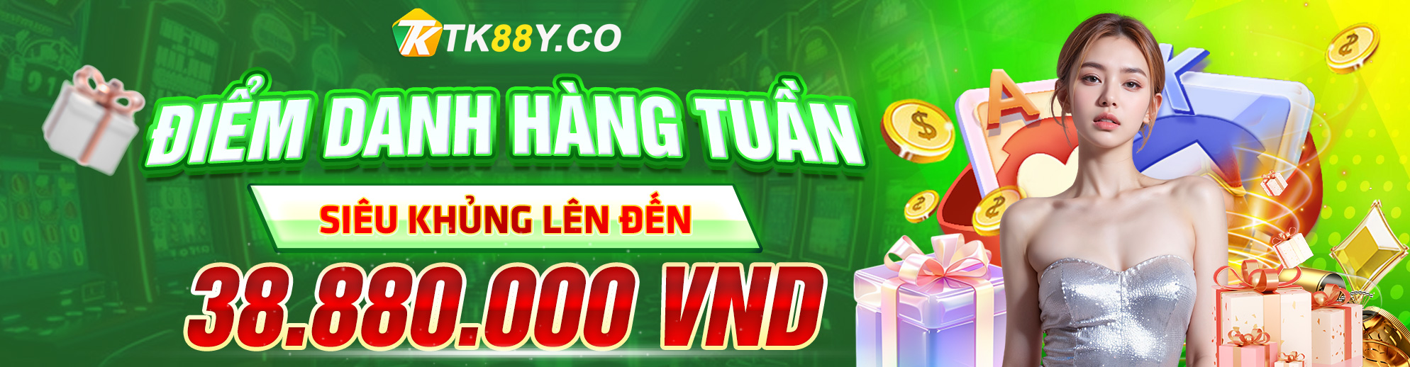 Điểm danh hàng tuần siêu khủng lên đến 38.880.000 tại TK88